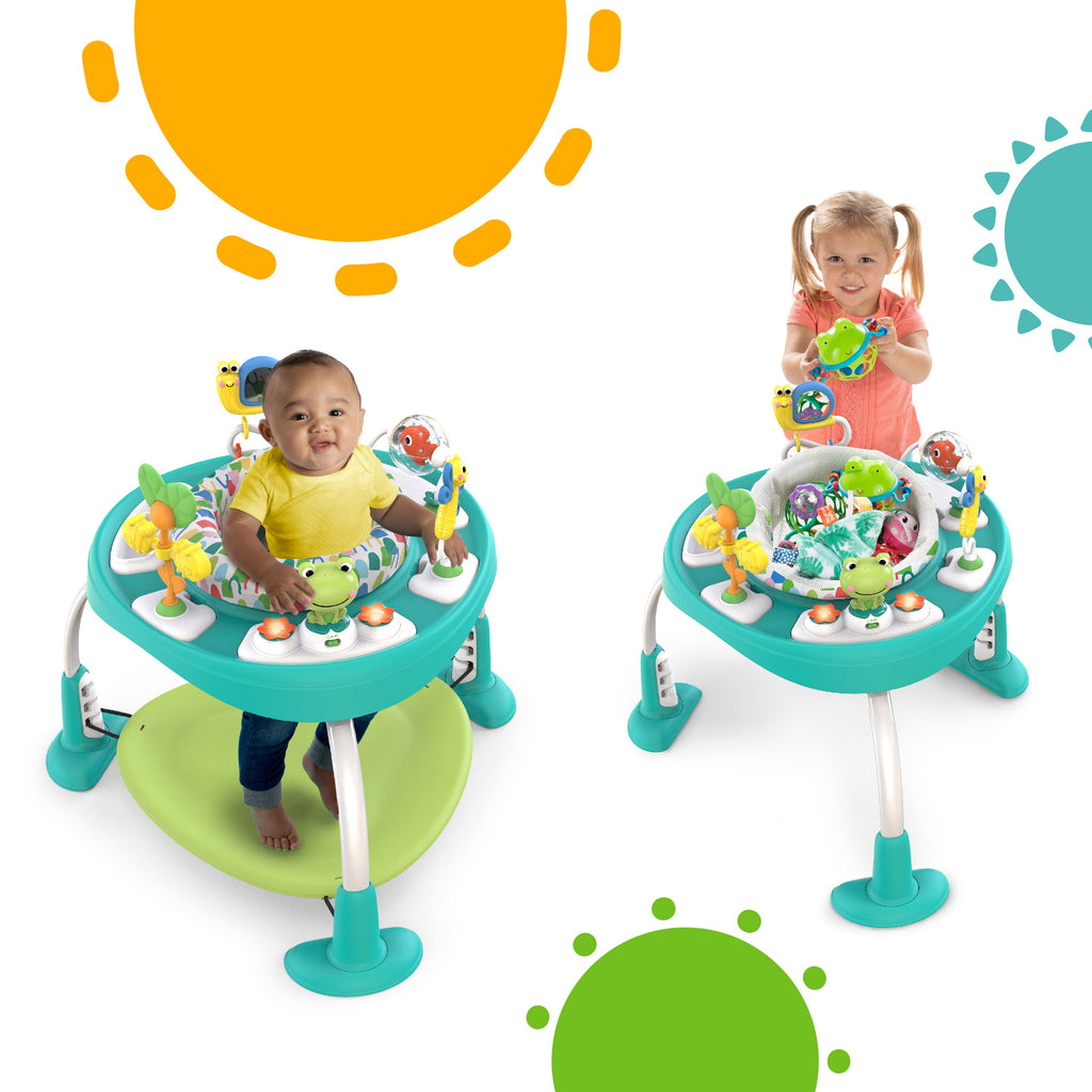 Bright Starts Bounce Bounce Baby 2-in-1 Activity Center Jumper & Table, Playful Pond