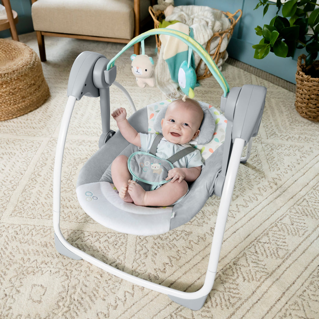 Ingenuity Comfort 2 Go Compact Portable Baby Swing, Fanciful Forest