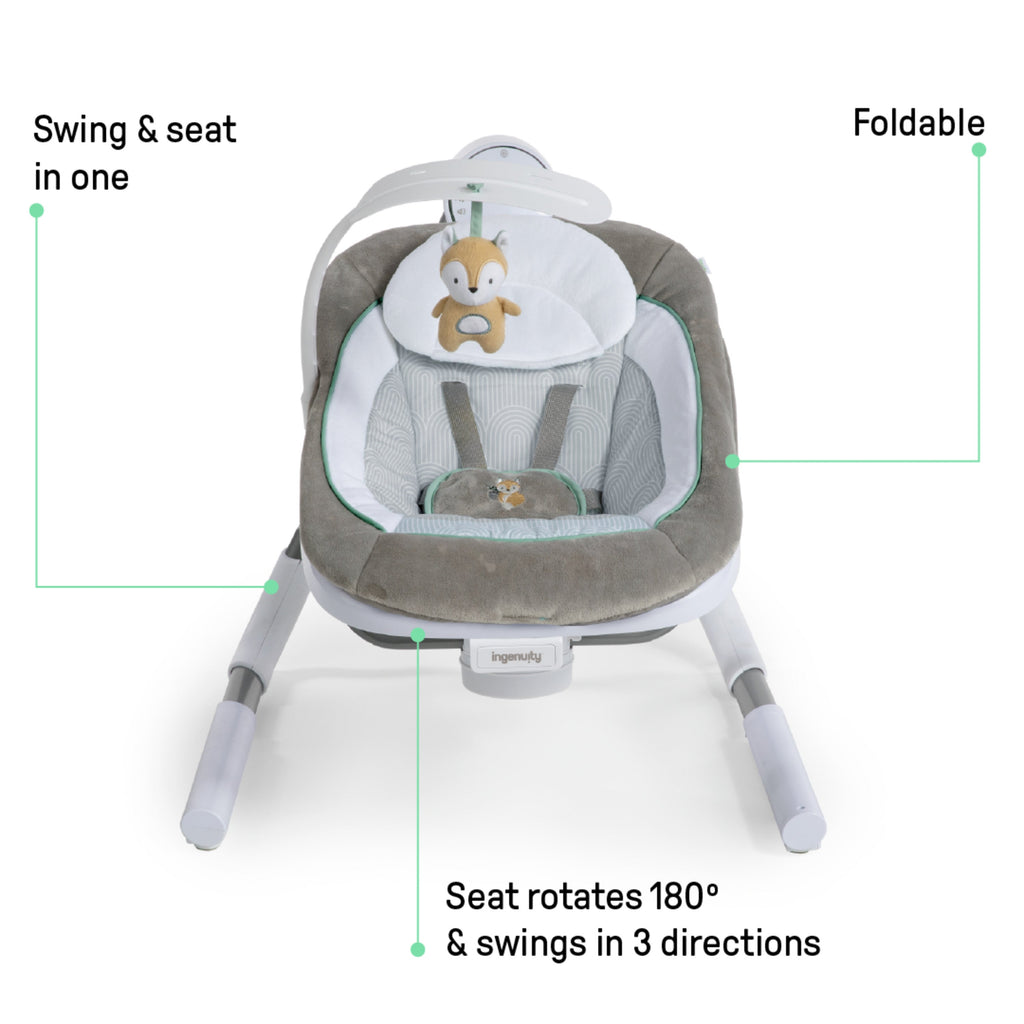Ingenuity AnyWay Sway Multi-Direction Portable Baby Swing, Ray