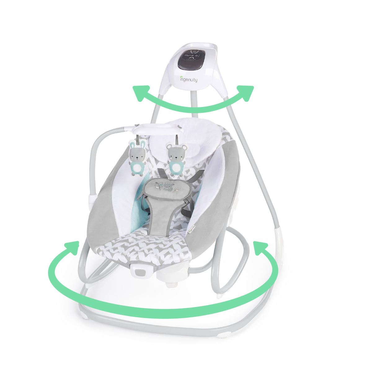 Ingenuity 2-in-1 Multi-Direction Compact Vibrating Baby Swing & Rocker, Raylan