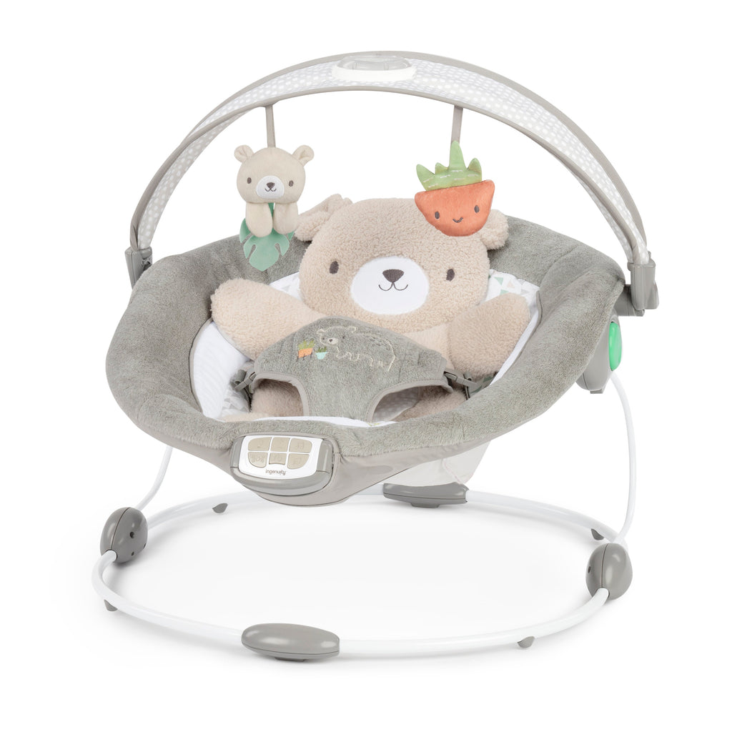 Ingenuity InLighten Baby Bouncer Seat with Light Up Toy Bar, Nate