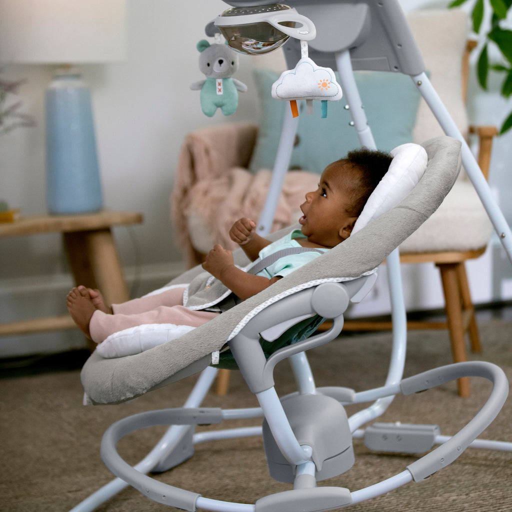 Ingenuity InLighten 2-in-1 Baby Swing & Rocker with Cool Mesh, Pemberton