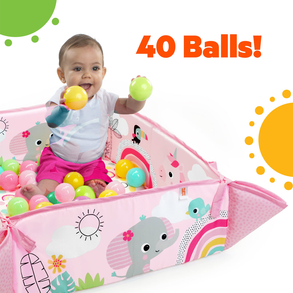 Bright Starts 5-in-1 Your Way Ball Play Baby Activity Play Gym & Ball Pit, Rainbow Tropics