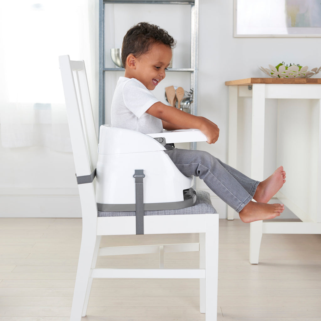 Ingenuity Baby Base 2-in-1 Booster Feeding and Floor Seat, Pink Flambe
