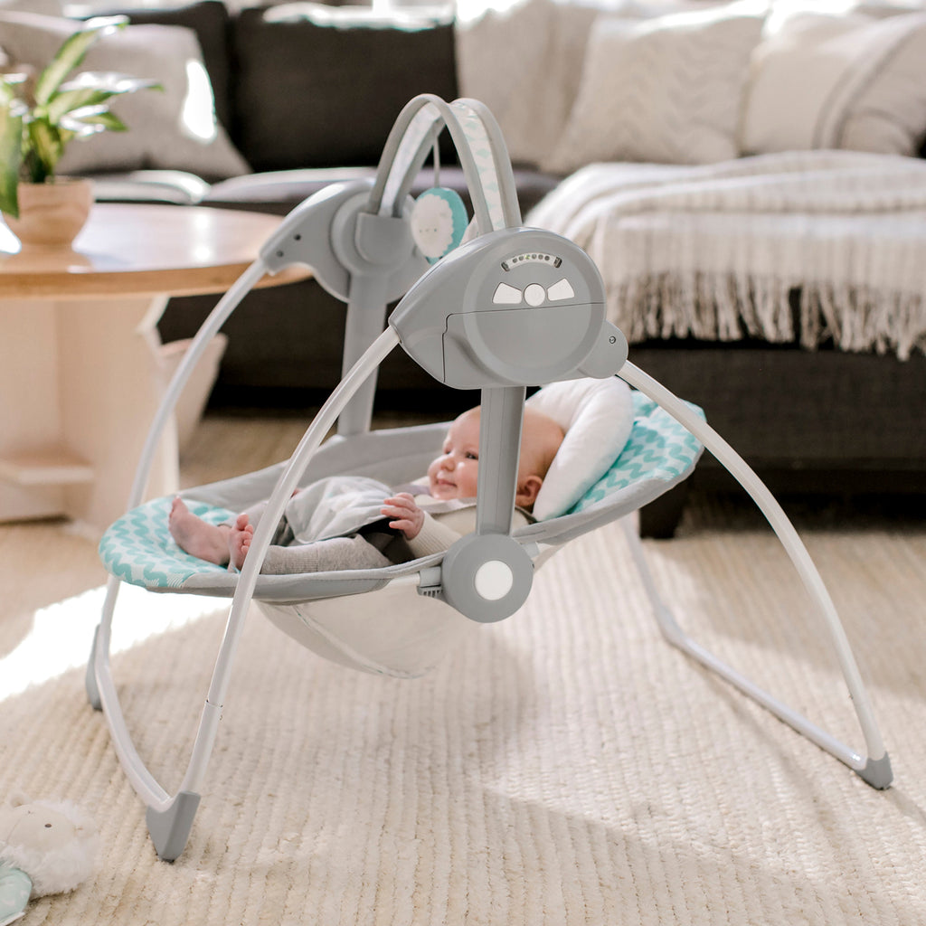 Ity by Ingenuity Swingity Swing Easy-Fold Portable Baby Swing, Goji