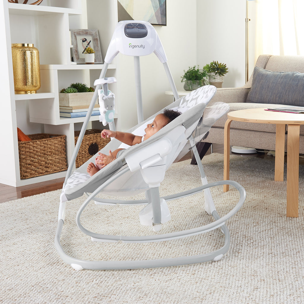 Ingenuity 2-in-1 Multi-Direction Compact Vibrating Baby Swing & Rocker, Raylan