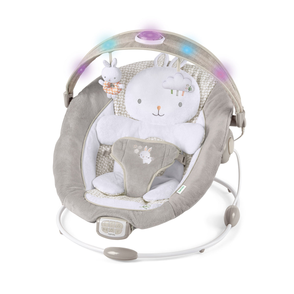 Ingenuity InLighten Baby Bouncer Seat with Light Up Toy Bar, Twinkle Tails