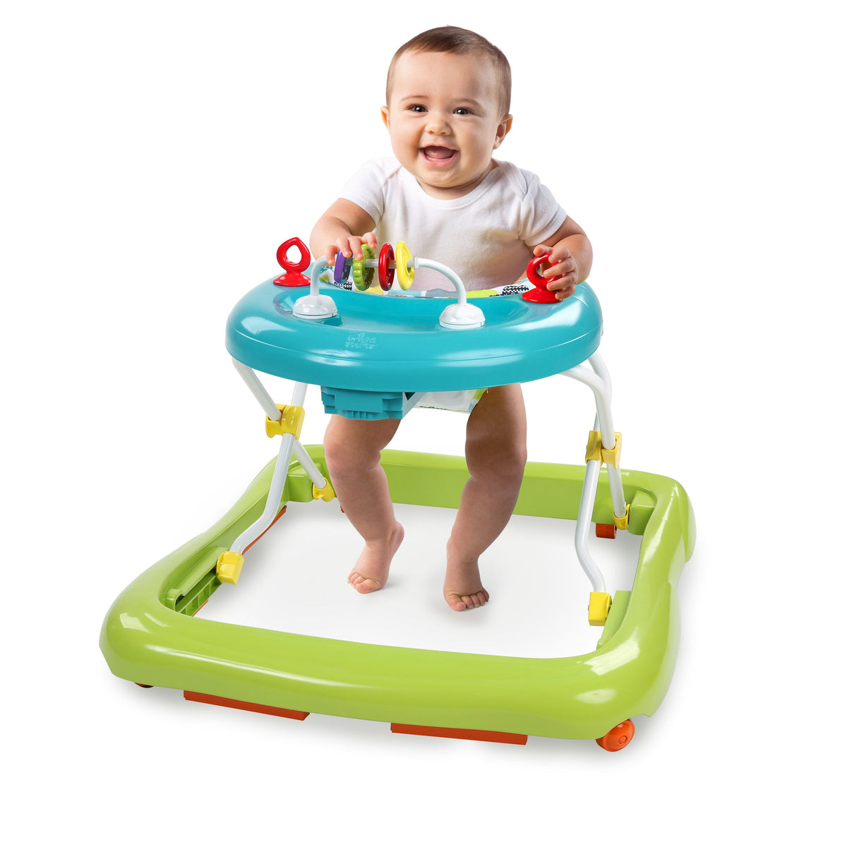 Bright Starts Giggling Safari Walker with Easy Fold Frame for Storage