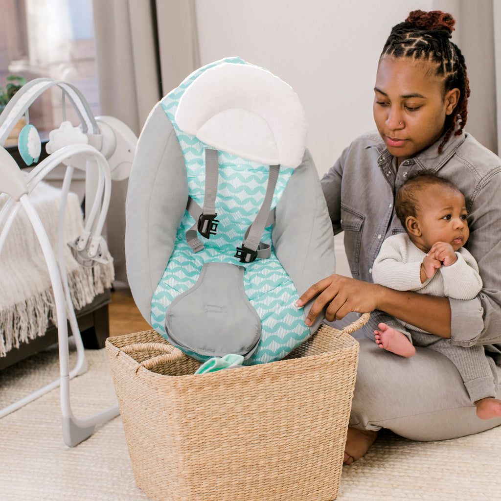 Ity by Ingenuity Swingity Swing Easy-Fold Portable Baby Swing, Goji