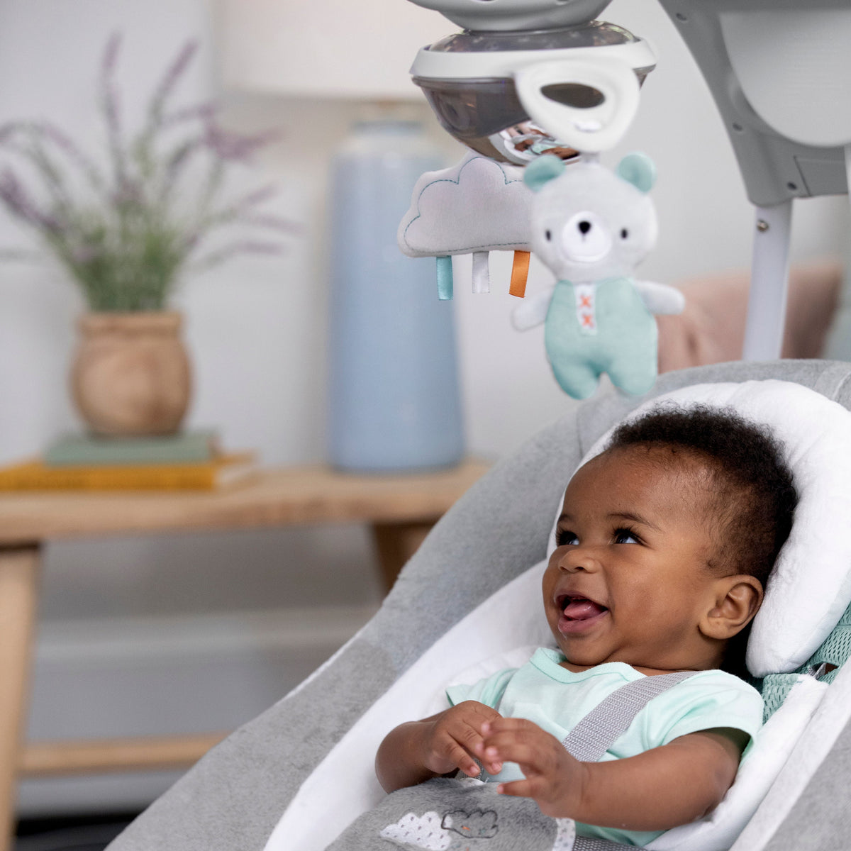 Ingenuity InLighten 2-in-1 Baby Swing & Rocker with Cool Mesh, Pemberton
