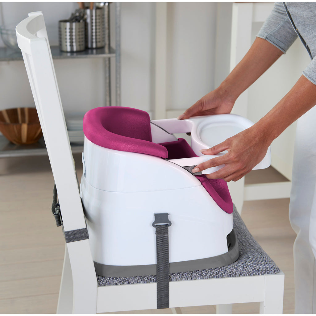 Ingenuity Baby Base 2-in-1 Booster Feeding and Floor Seat, Pink Flambe