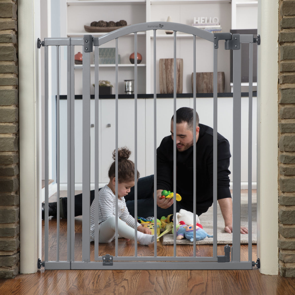 Main Street Pet and Baby Gate, Openings 29.5-53 Wide, 38 Tall - Cool Gray
