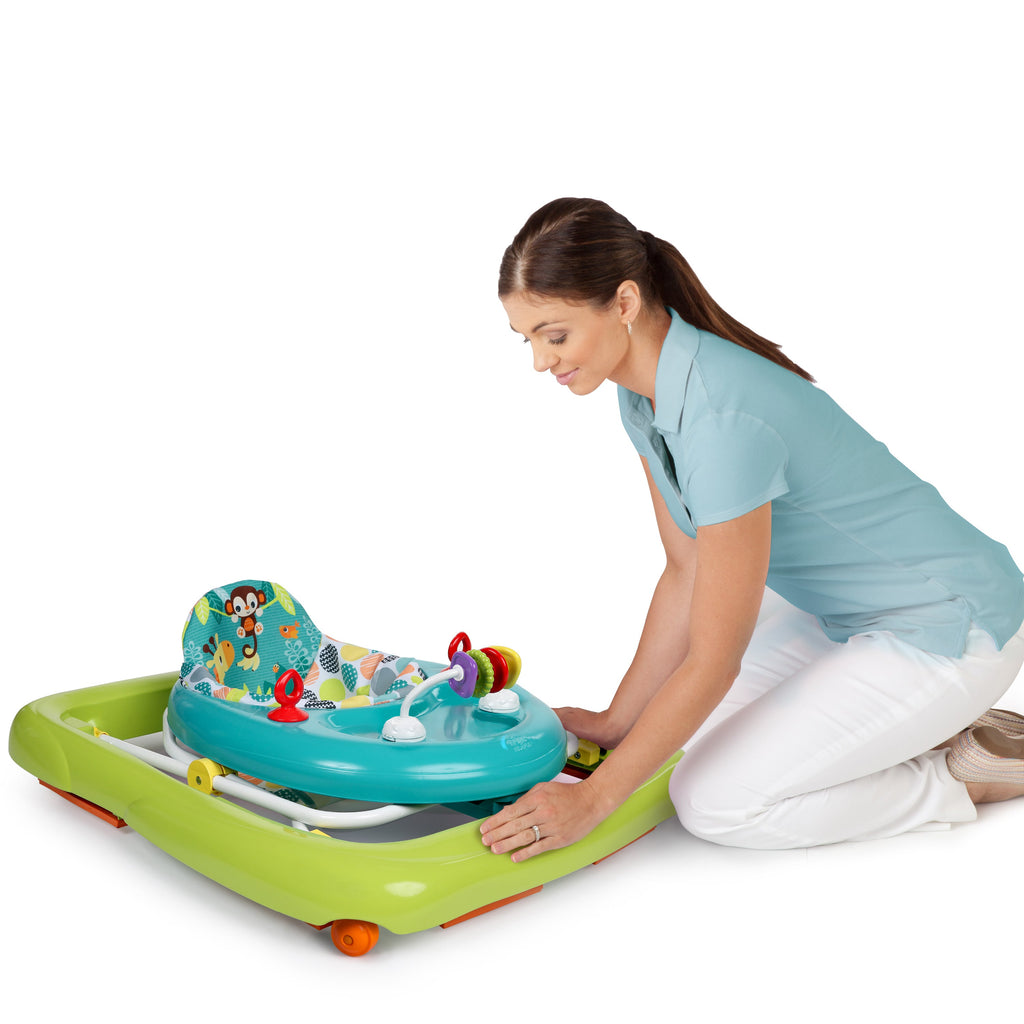 Bright Starts Giggling Safari Walker with Easy Fold Frame for Storage