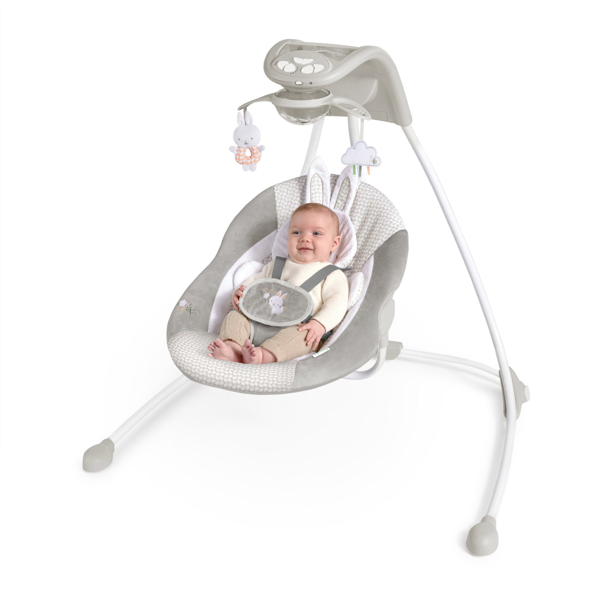 Ingenuity InLighten Baby Swing, Easy-Fold Frame & Light Up Mobile, Twinkle Tails