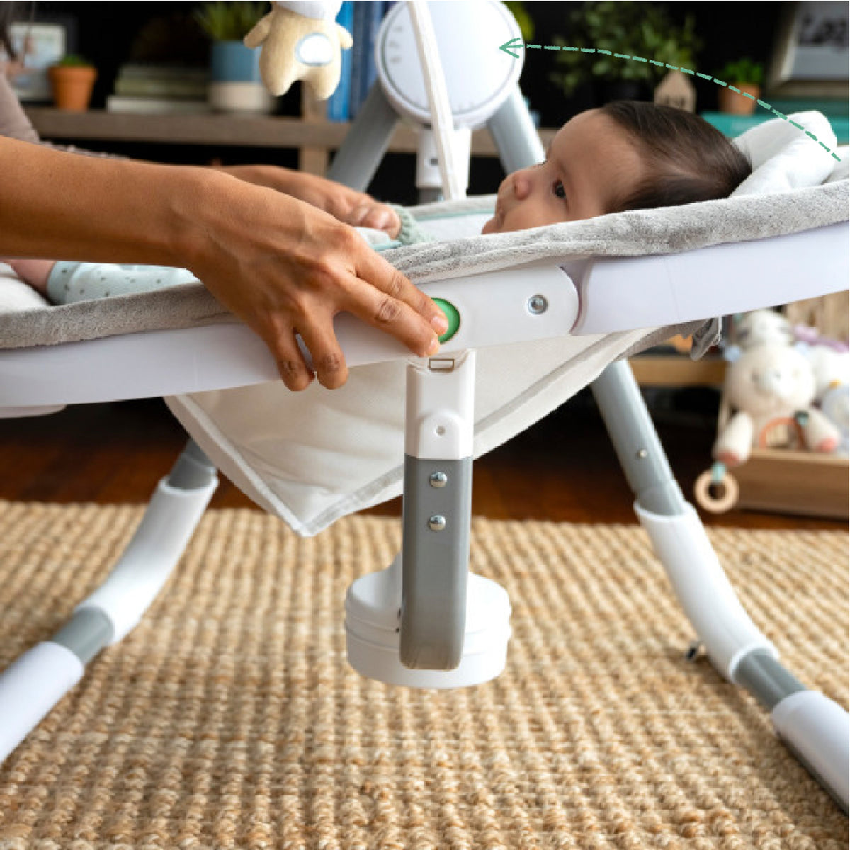 Ingenuity AnyWay Sway Multi-Direction Portable Baby Swing, Spruce