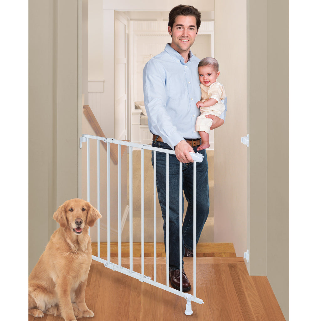 Top of Stairs Simple to Secure Metal Pet and Baby Gate, Openings 29-42 Wide, 30 Tall